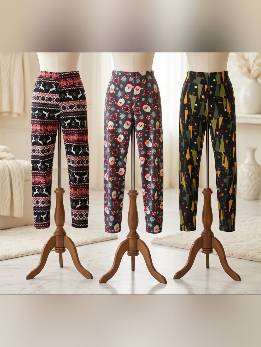 3-Pair Christmas Leggings Bundle No Boundaries & LuLaRoe XXL / TC2